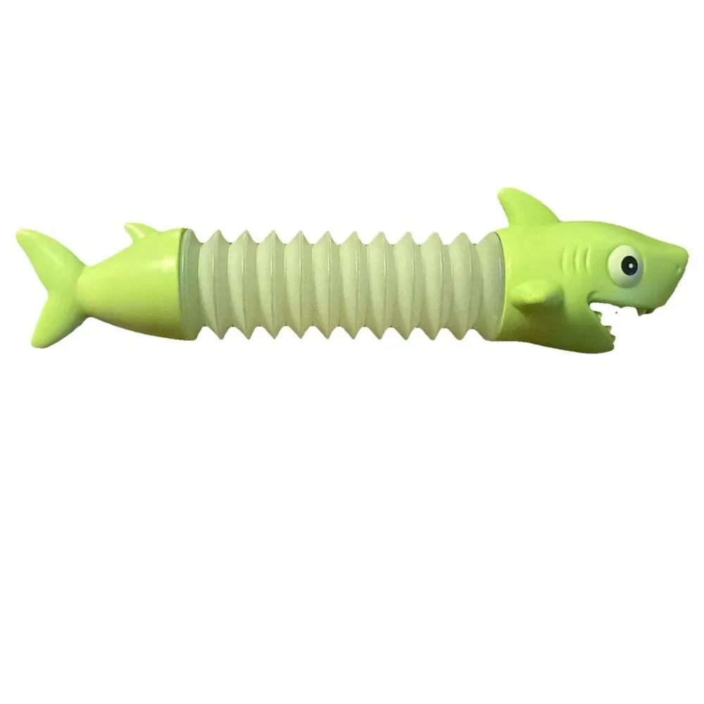 Green Accordion Pull/Stretch Telescopic Tube Light-Up Shark